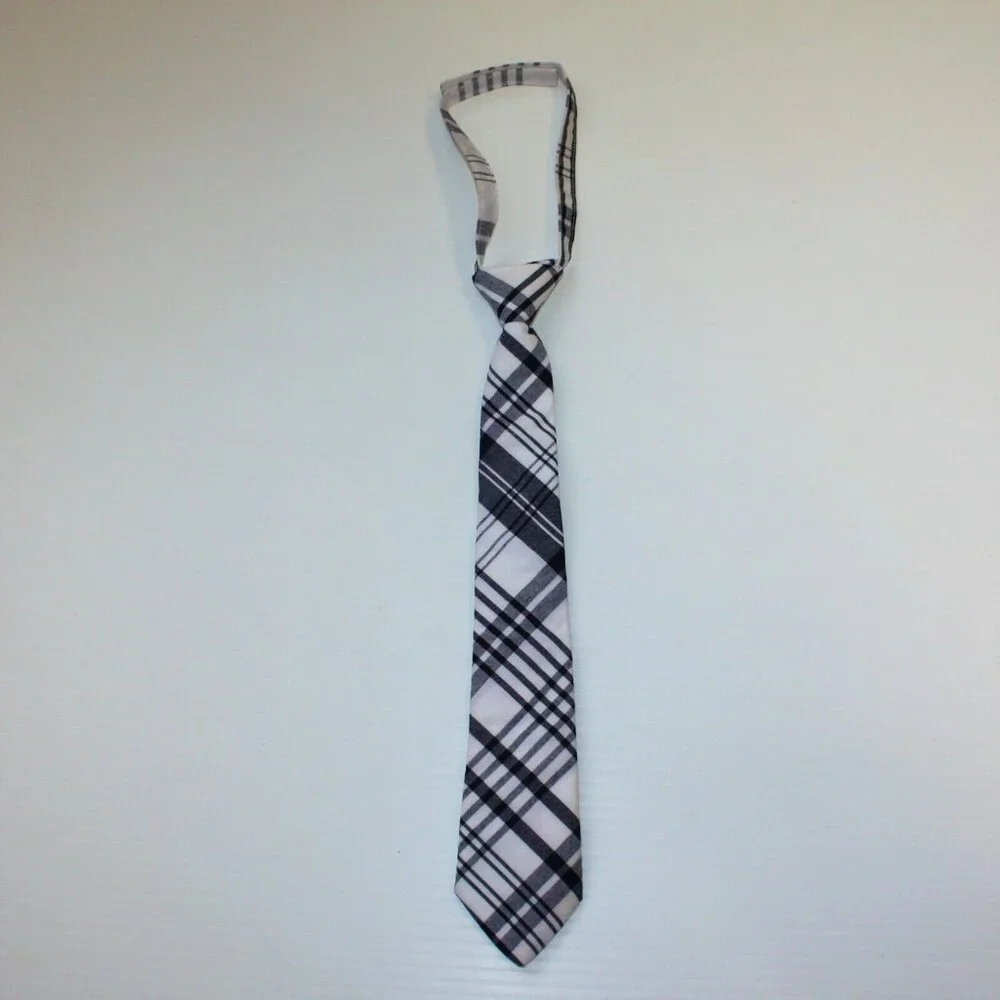 Gymboree Spring Social Boy's Navy Blue & White Plaid Tie size 3 4 5 6 7 8 9 10